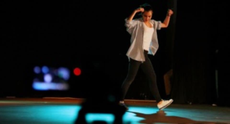Sara Shivamber showing her talent as a dancer