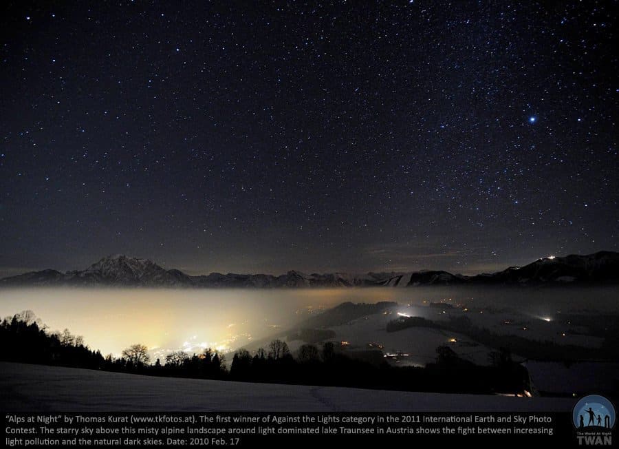 The world alps at night